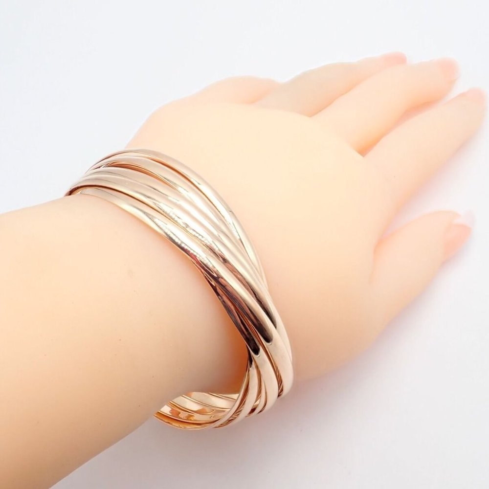 Authentic! Tiffany & Co 18k Rose Gold 9 Row Melody Calife Picasso Large Bracelet - Picture 9 of 11